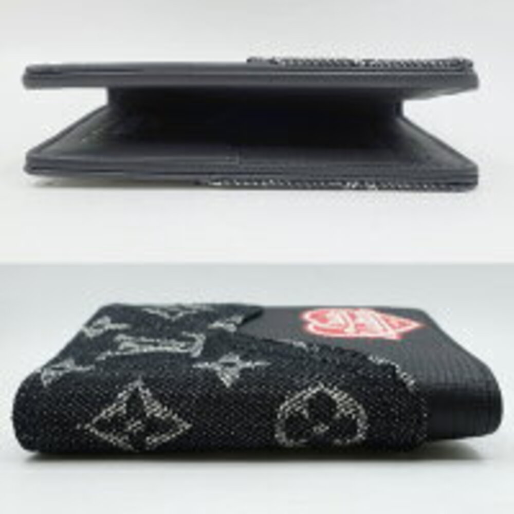 Louis Vuitton wallet monogram denim black canvas
